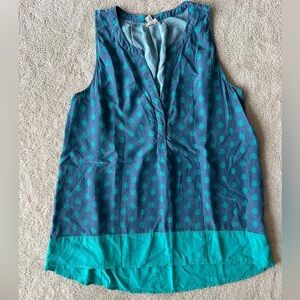 Hatley Blue and Teal Patterned silk Tank Top